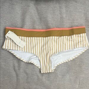 NWT Seea Khaki Stripe Naya Bikini Bottom only with Colorful Waistband XL